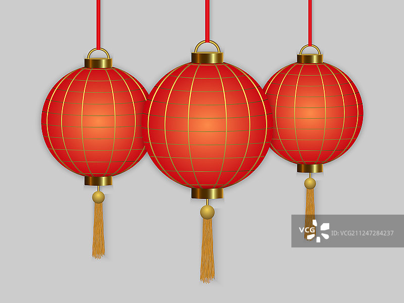 中式悬挂红灯笼图片素材