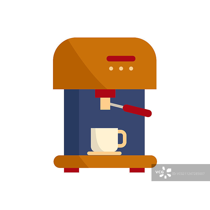 咖啡机图标扁平风格现代设计图片素材
