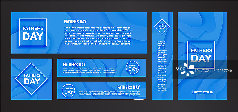 蓝色背景上的父亲节banner图片素材