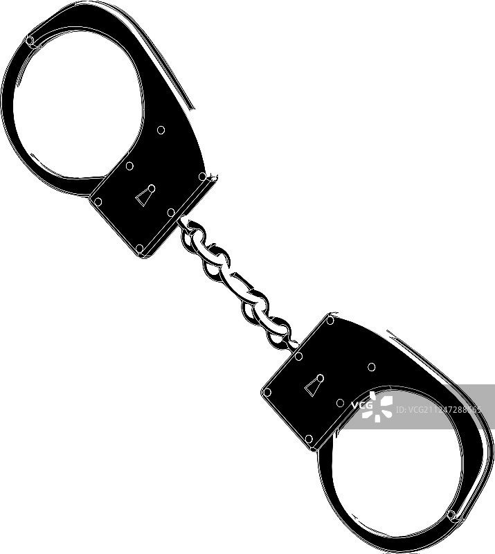 白色背景上的3D手铐模型图片素材