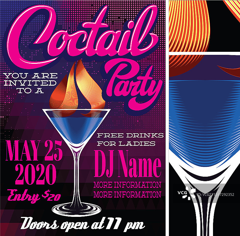 彩色鸡尾酒派对广告图片素材