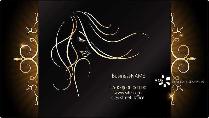金发女孩饰品名片图片素材