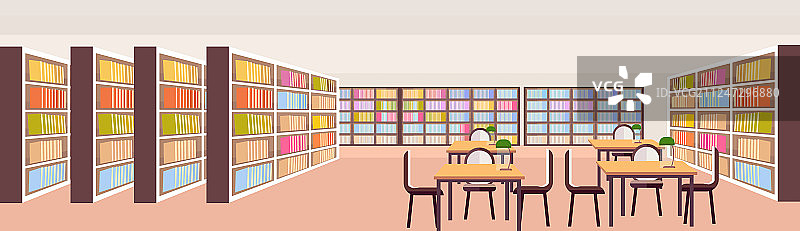 藏书丰富的现代图书馆内景图片素材