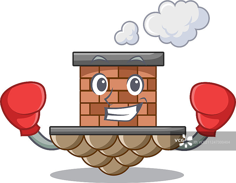 拳击砖砌吉祥物烟囱图片素材