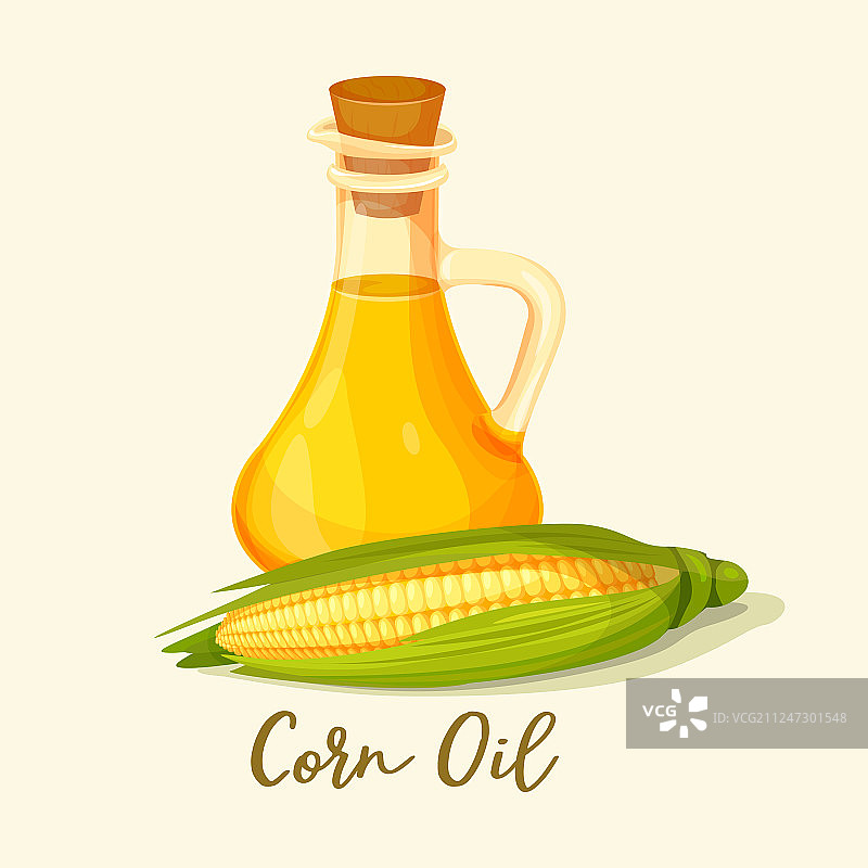 玉米棒和玉米油瓶图片素材