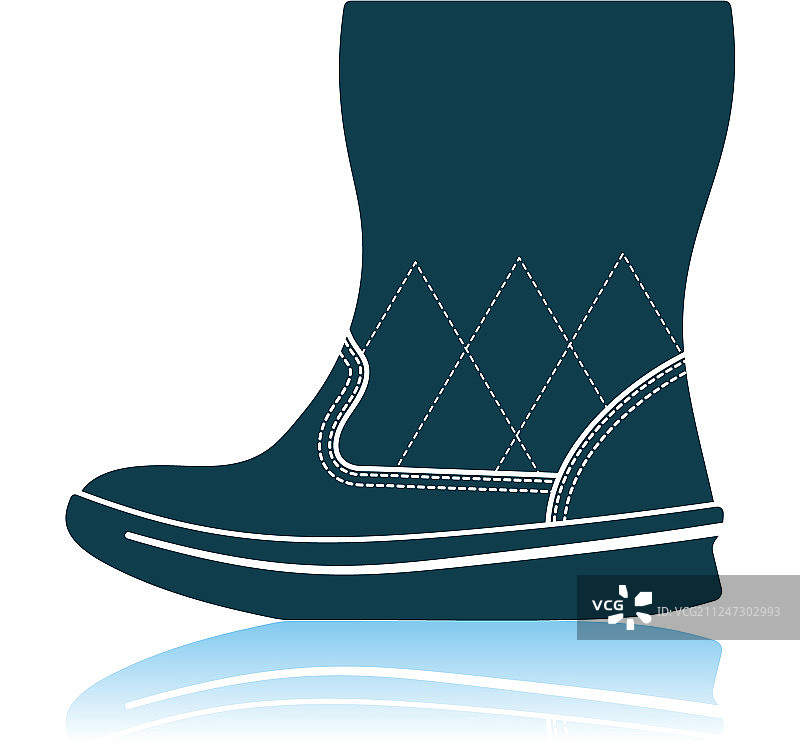 女士毛茸茸的UGG靴子图标图片素材