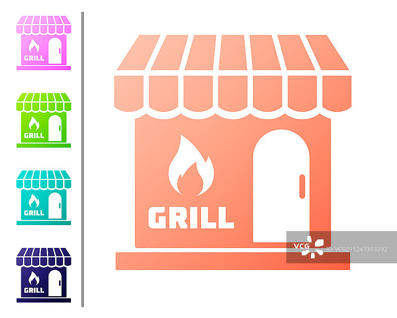 珊瑚色烧烤购物市场图片素材