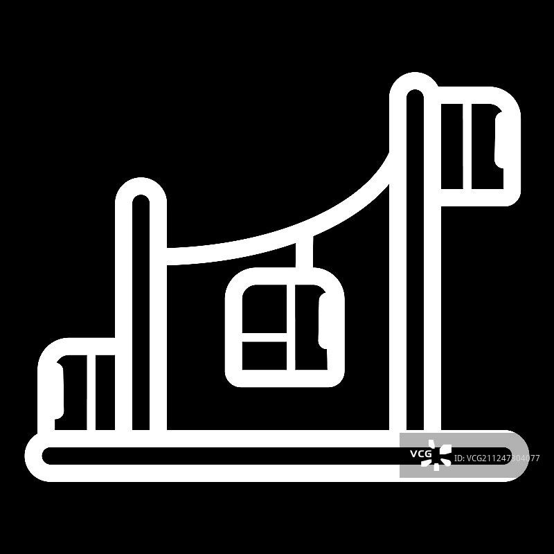 黑色剪影：缆车车厢设计图片素材