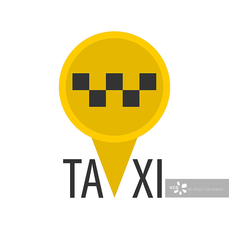 图钉定位出租车标志图片素材