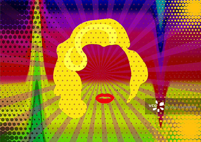 玛丽莲·梦露波普艺术风格简约女子肖像图片素材