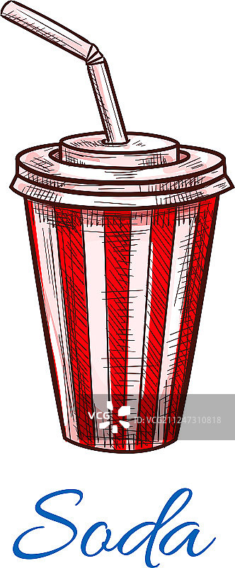 条纹苏打饮料快餐纸杯图标图片素材