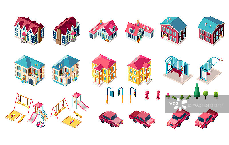 布景搭建：儿童游乐场汽车图片素材