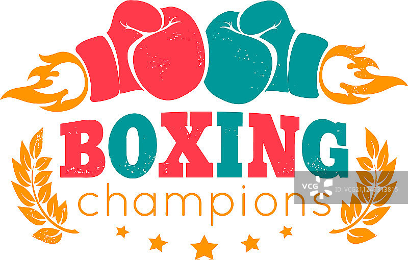 带两只手套的拳击标志图片素材