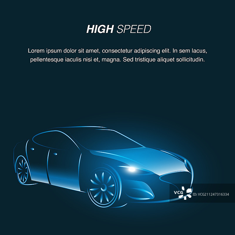 黑暗中解锁大灯的现代汽车侧视图图片素材