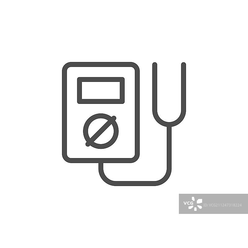 数字万用表线性轮廓图标图片素材