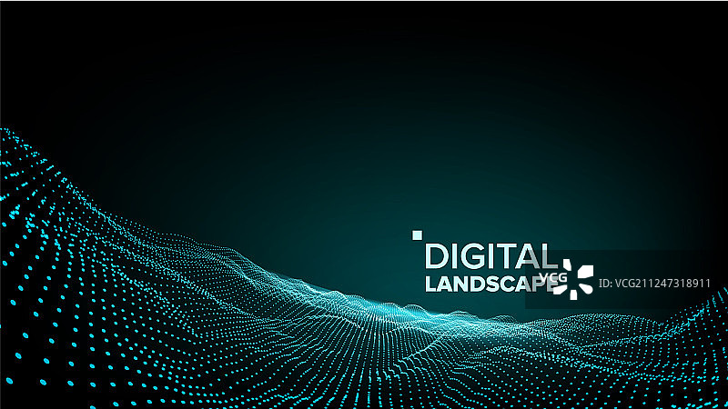抽象风景粒子线框背景图片素材