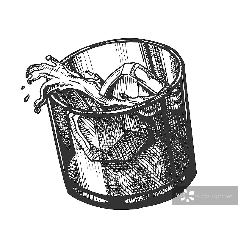 柠檬水和冰块玻璃杯设计图片素材