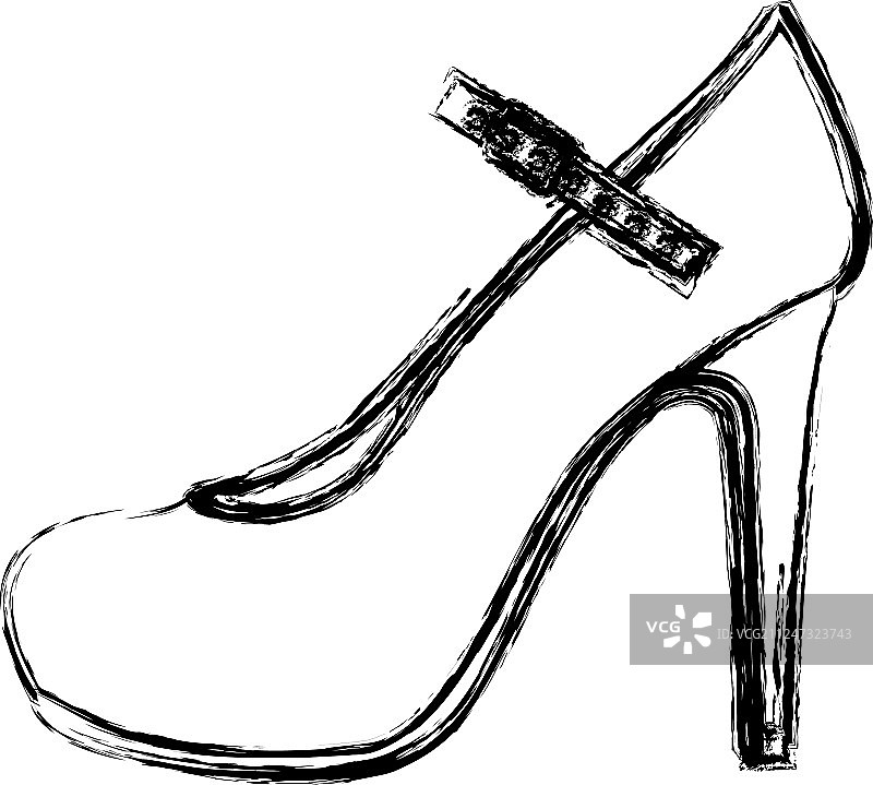高跟鞋模糊轮廓单色照图片素材