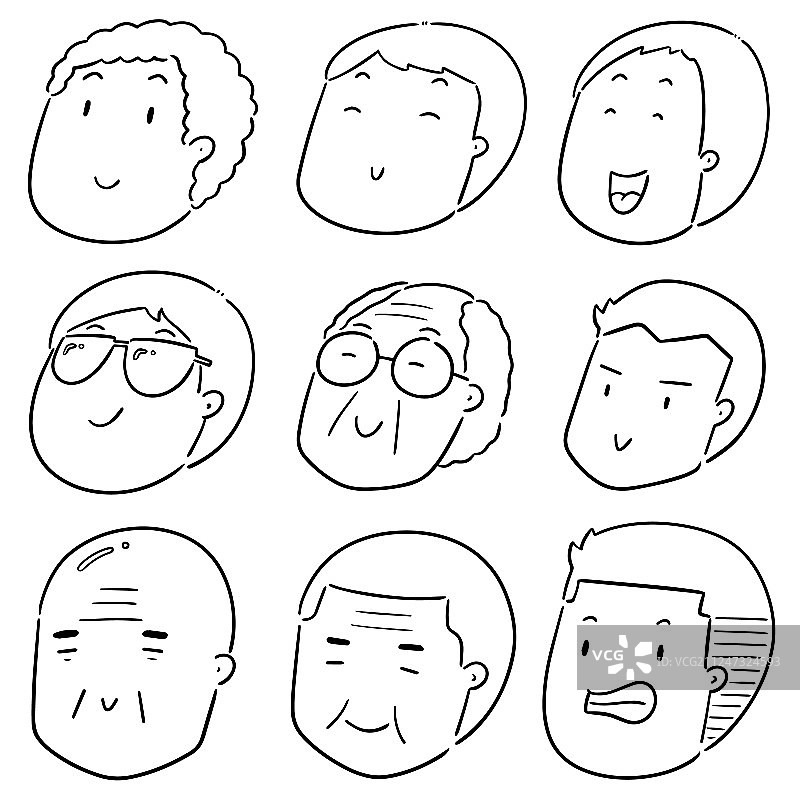 卡通面部合集图片素材