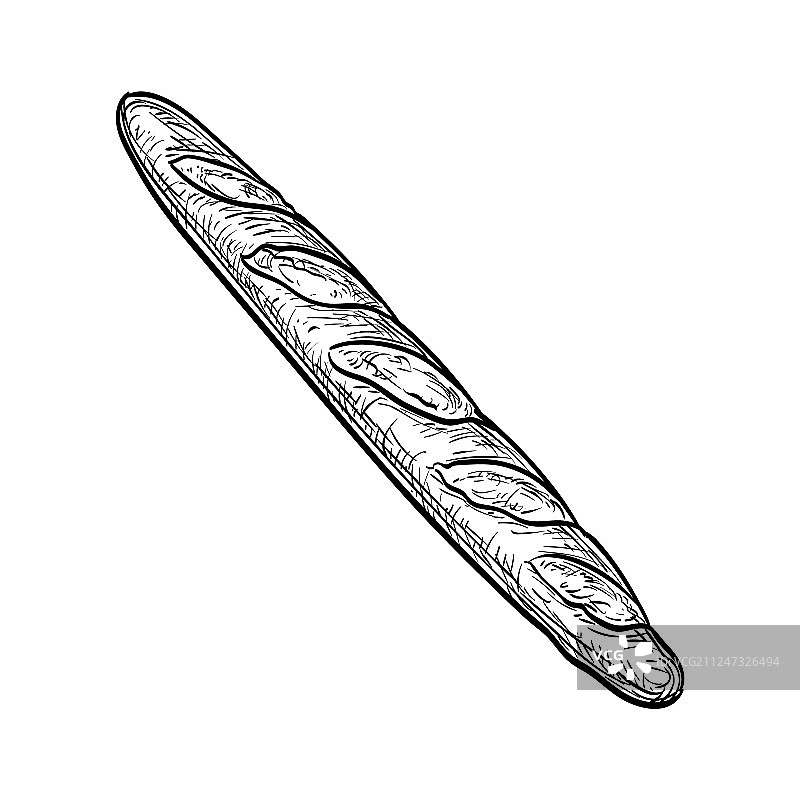 白色背景上的法棍面包图片素材