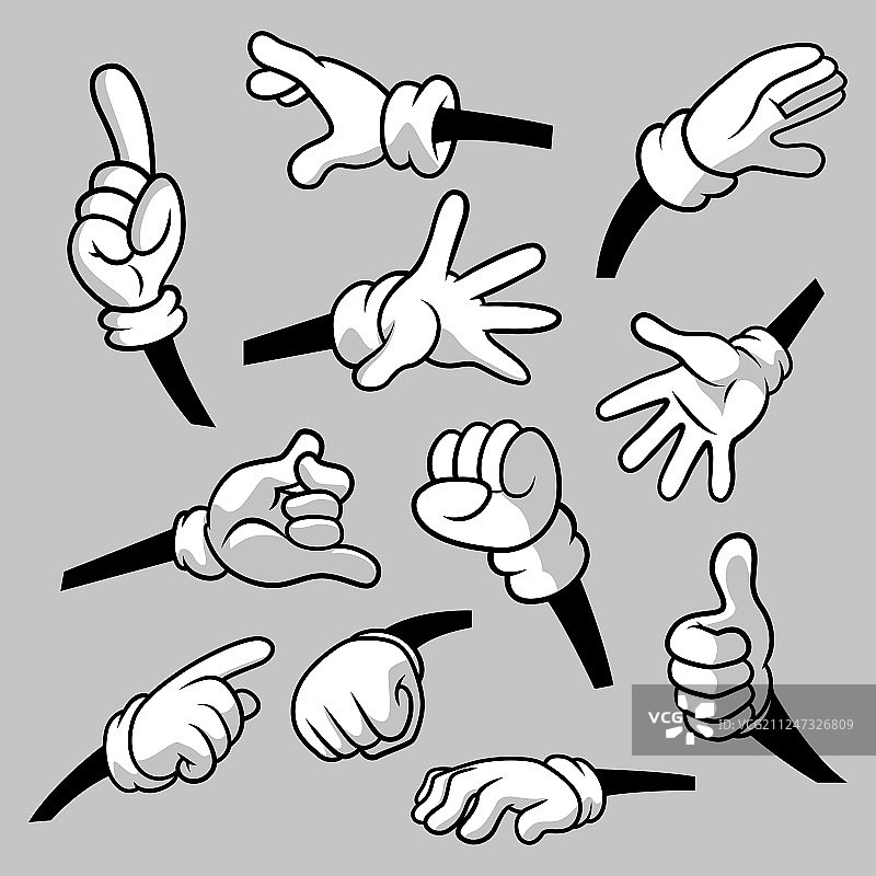 卡通手套图标合集图片素材