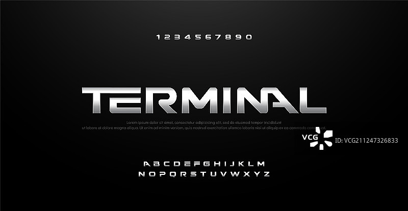 电影银色金属铬合金字母字体图片素材