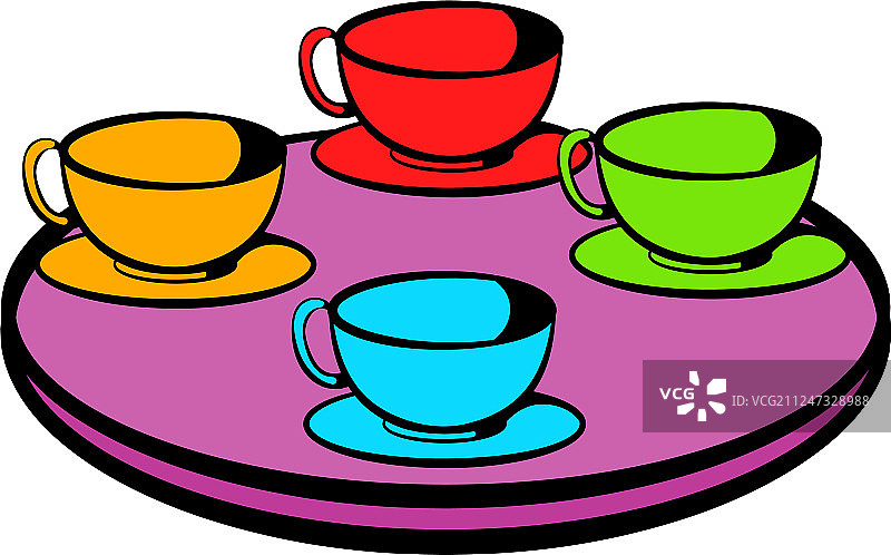 咖啡杯卡通旋转图标图片素材