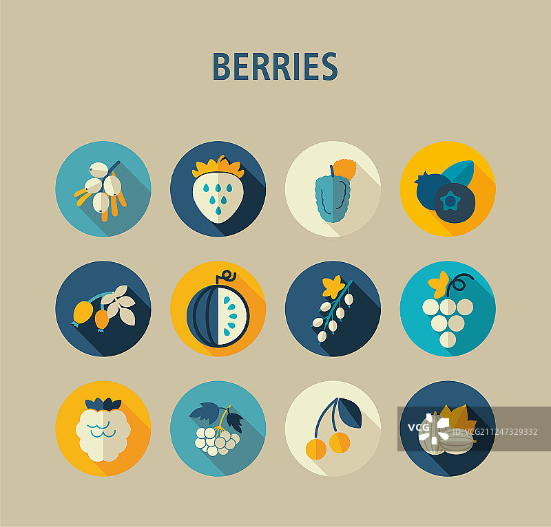 新鲜浆果图标合集图片素材