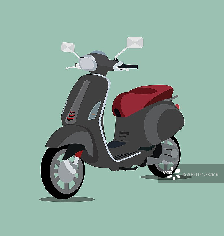 黑色滑板车3D模型图片素材