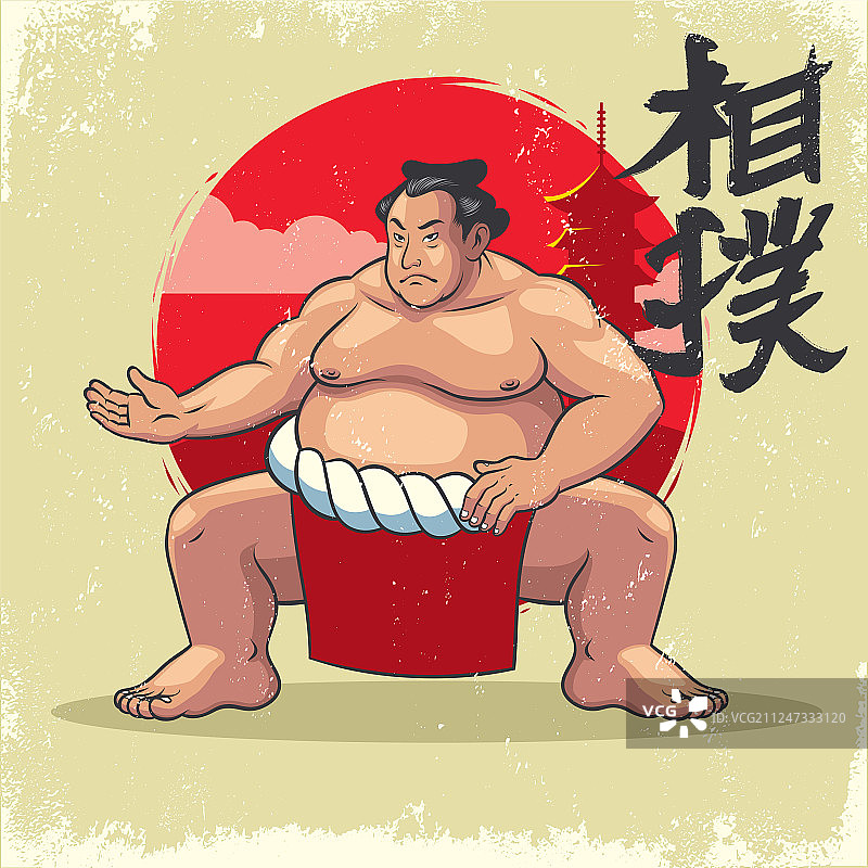 复古相扑选手图片素材