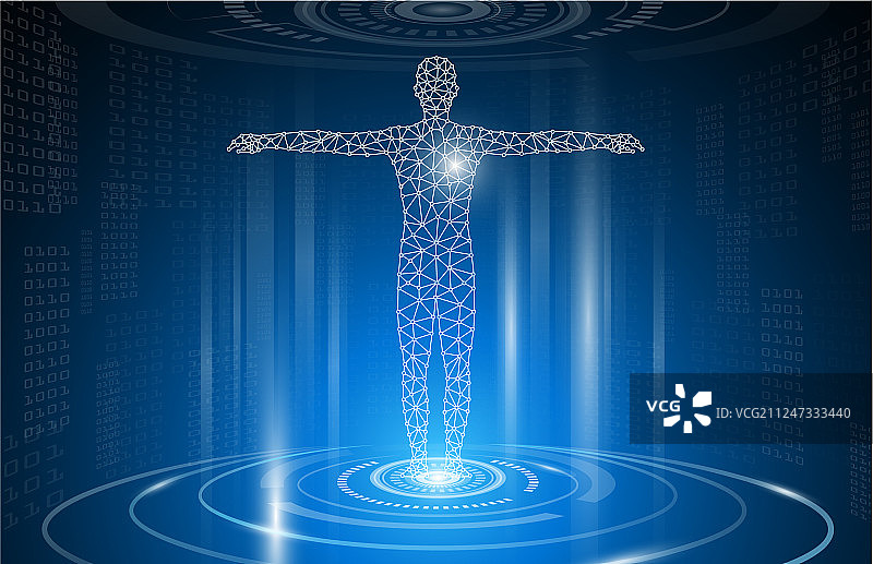 蓝色抽象背景技术概念图片素材