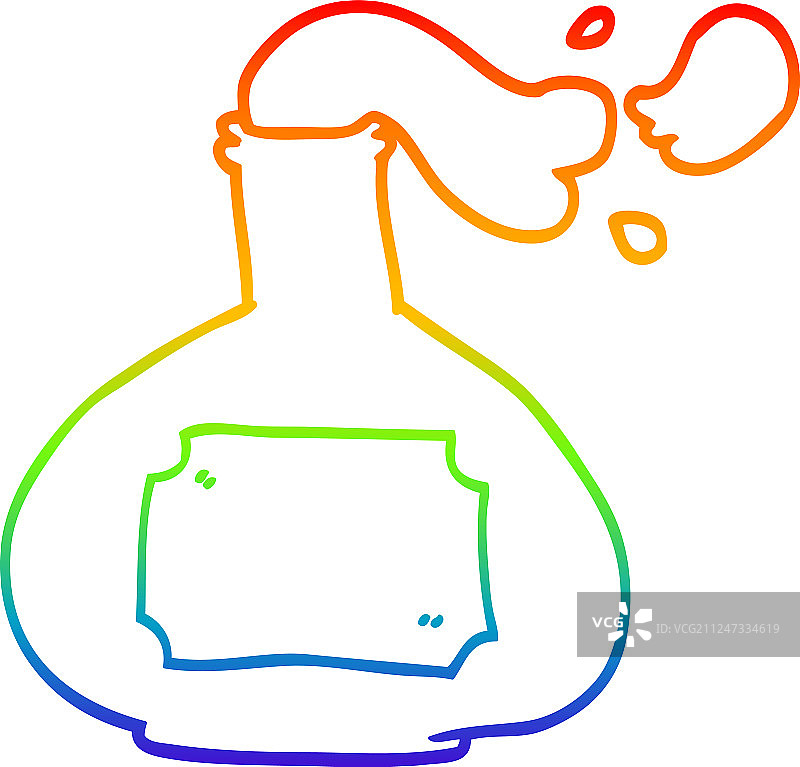 彩色渐变线条卡通吸烟图案图片素材