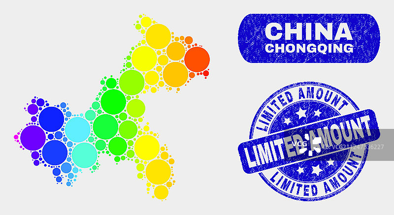 光谱马赛克重庆市地图图片素材