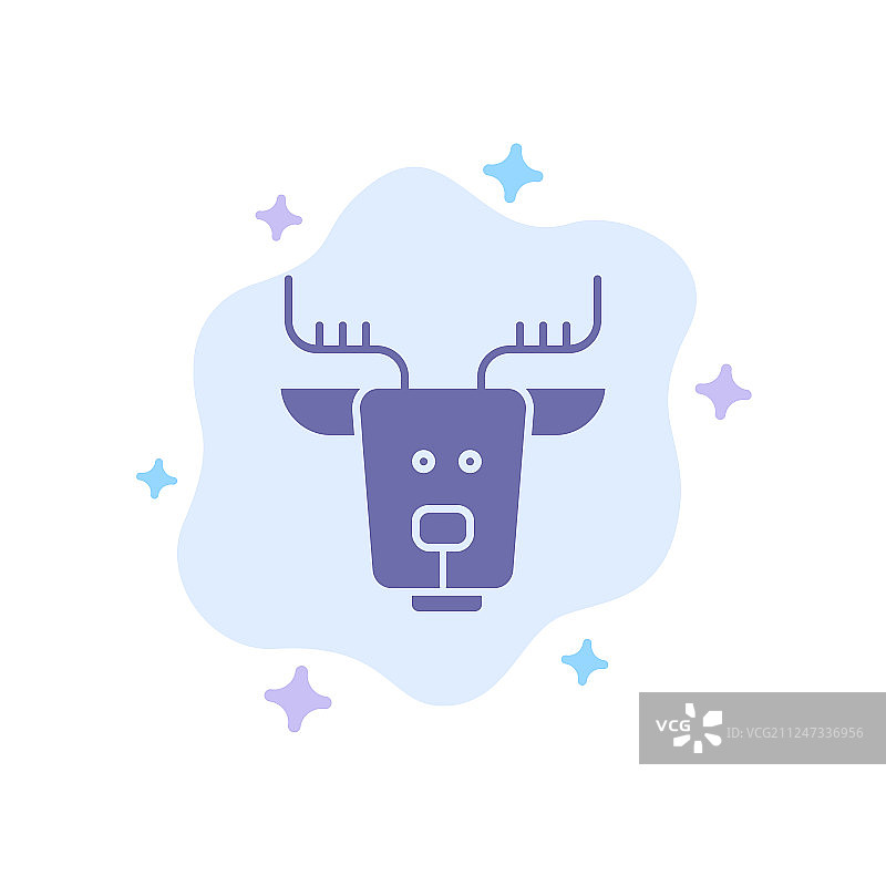 加拿大北极驯鹿蓝色图标图片素材