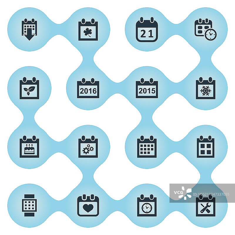 简约日期图标合集图片素材