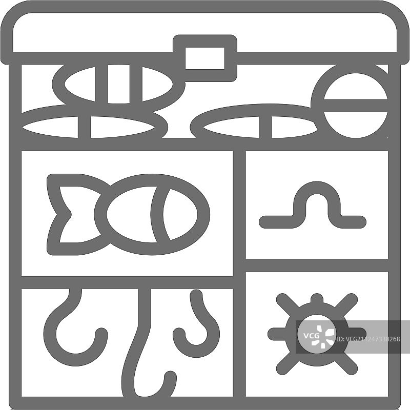 钓具箱鱼钩鱼饵线图标图片素材