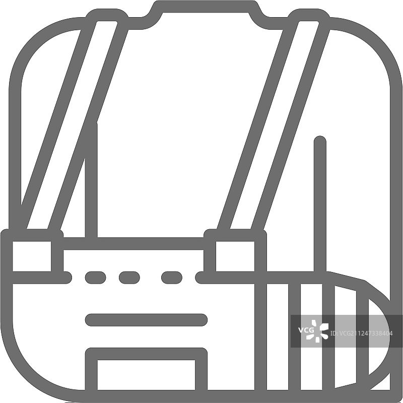 手臂骨折绷带受伤男子线性图标图片素材