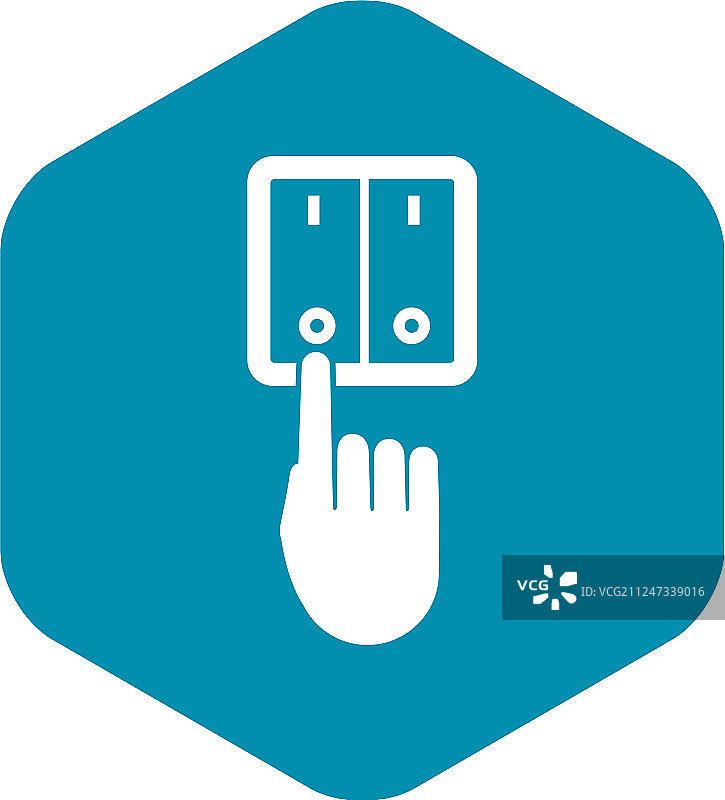 手部拨动灯开关简约风格图标图片素材