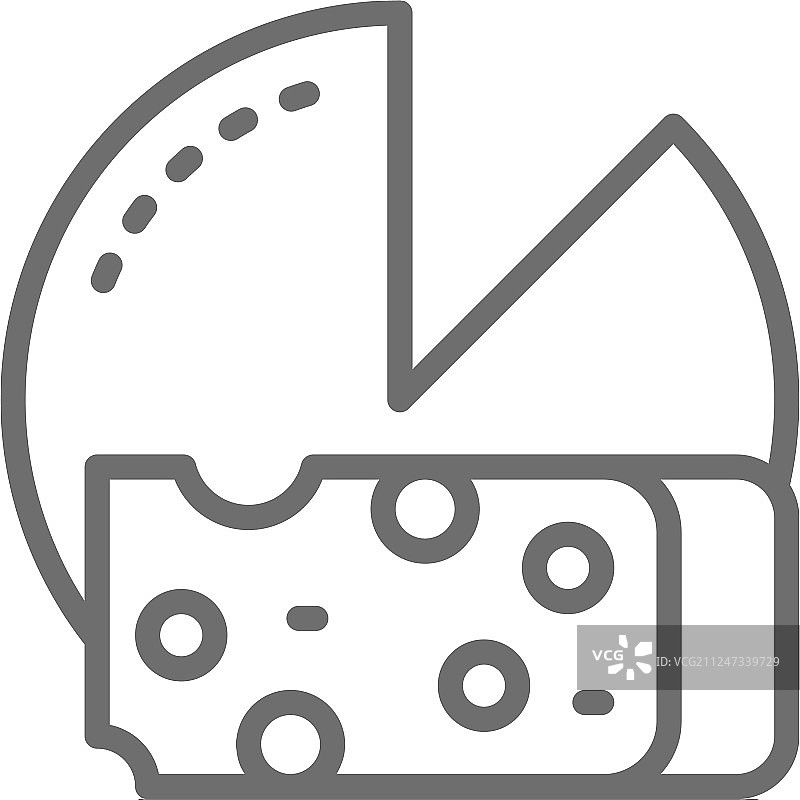 带切片线的奶酪轮图标图片素材