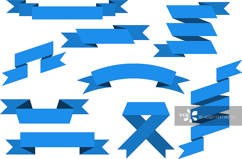 蓝色纸卷套装图片素材