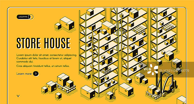 2.5D货物仓库网页模板图片素材