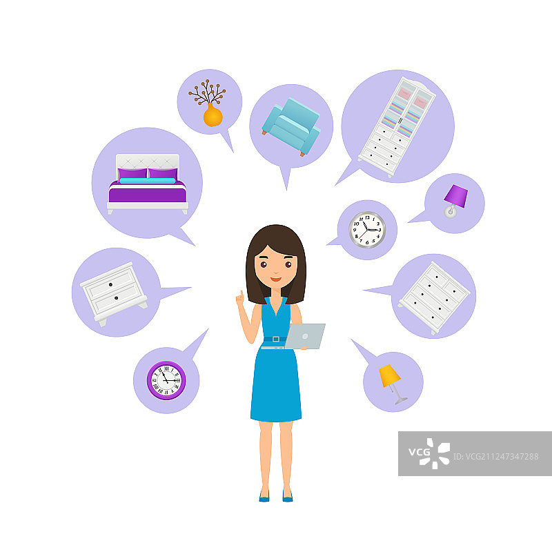 带家具的室内设计师访谈图片素材