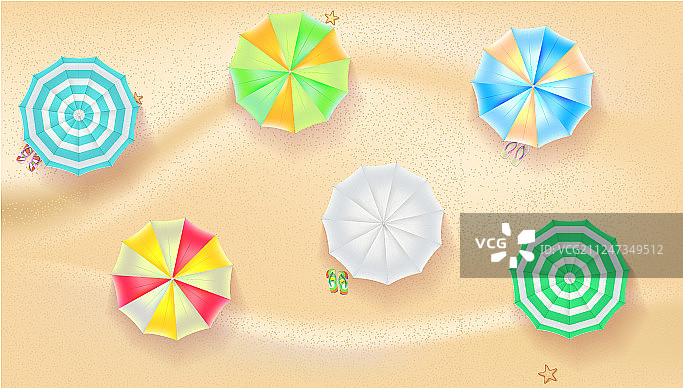 彩色沙滩伞背景图片素材