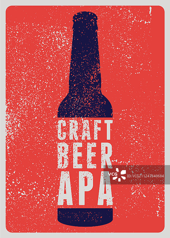 手工啤酒APA排版复古海报图片素材
