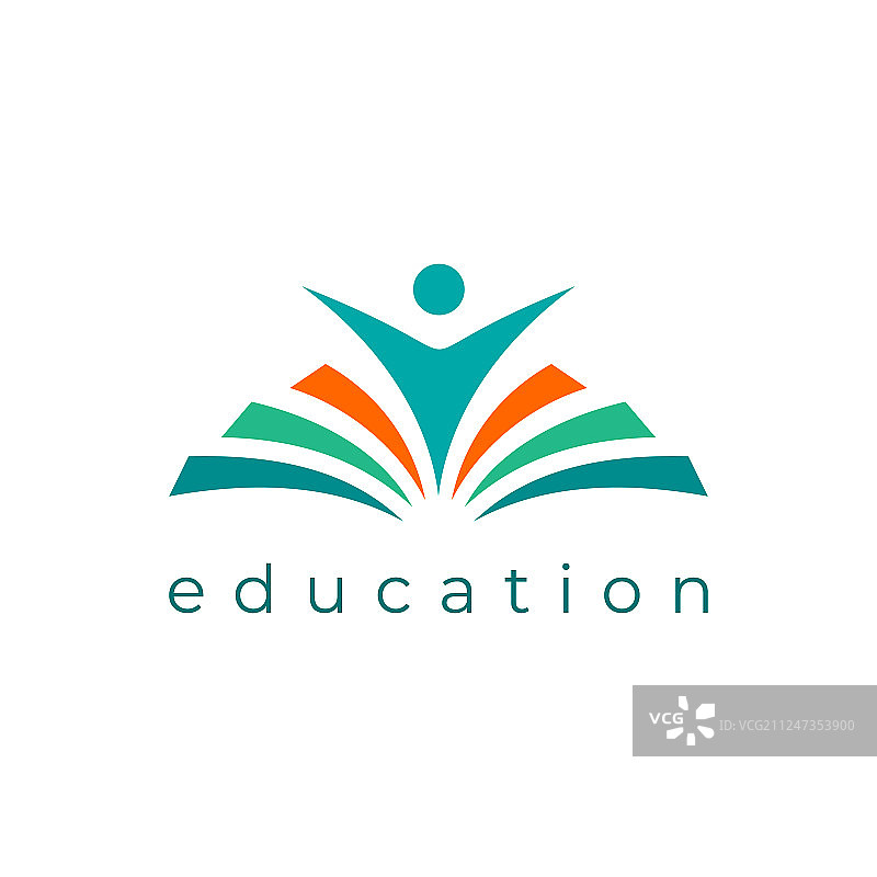 打开的书本Logo教育Logo扁平风格图片素材