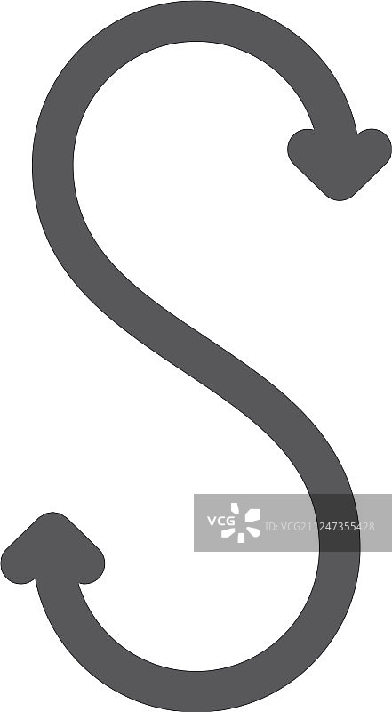 S形转弯箭头线条图标图片素材