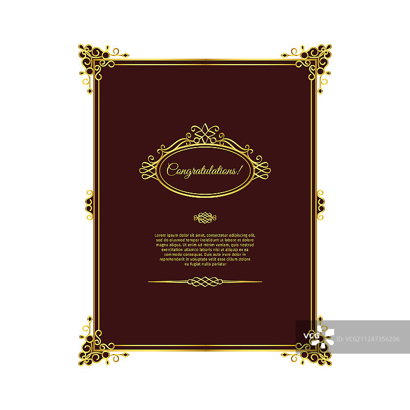 深红色复古金色模板图片素材
