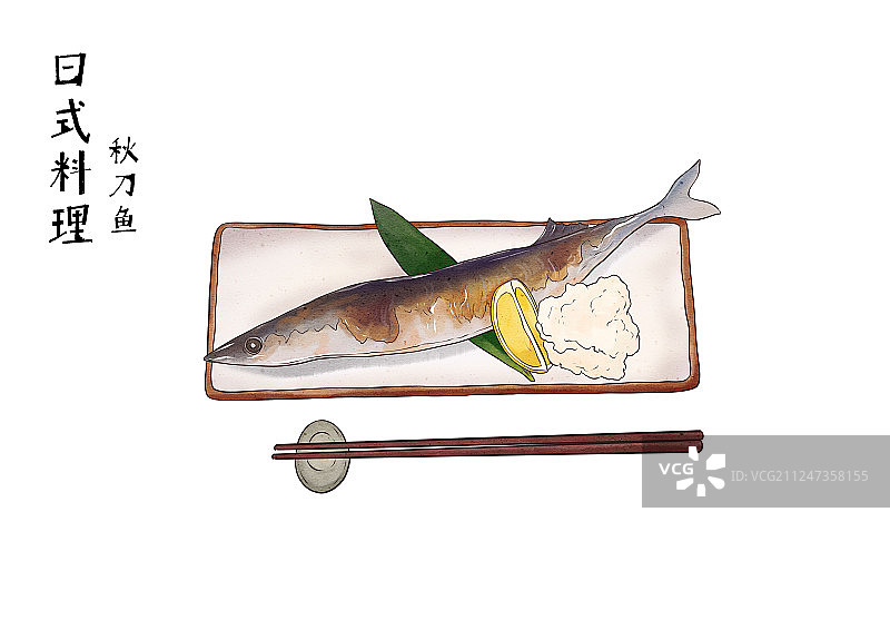 秋刀鱼图片素材
