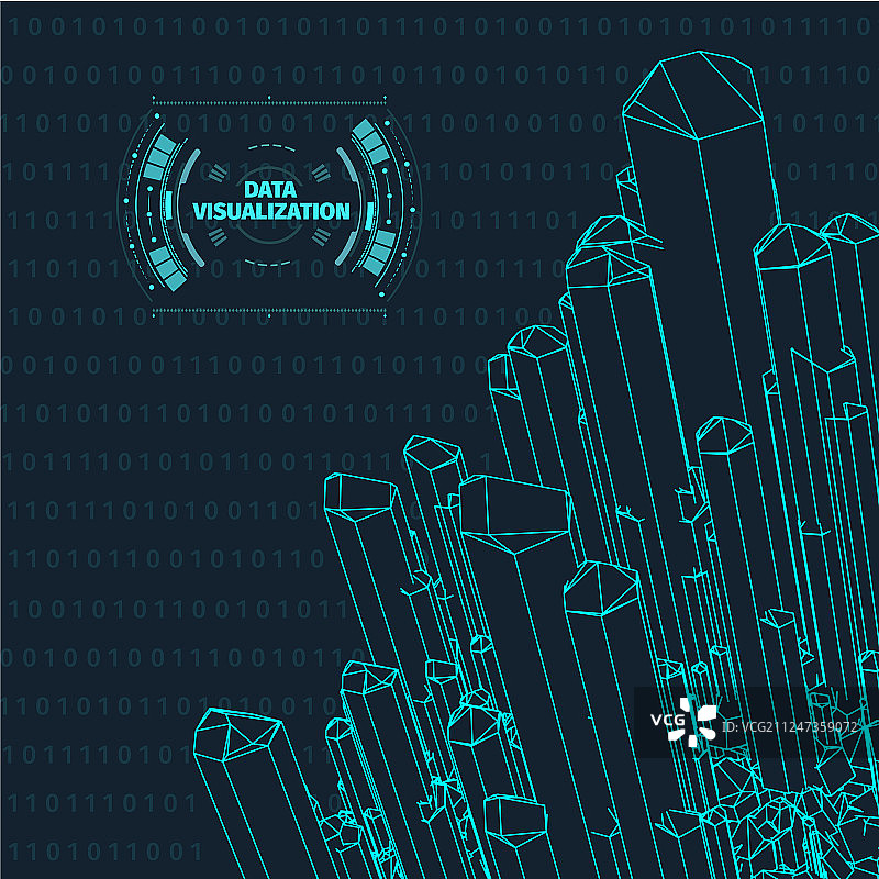 大数据可视化背景3D大数据图片素材