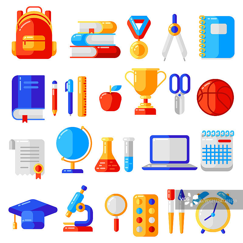 学校教育图标符号对象集图片素材